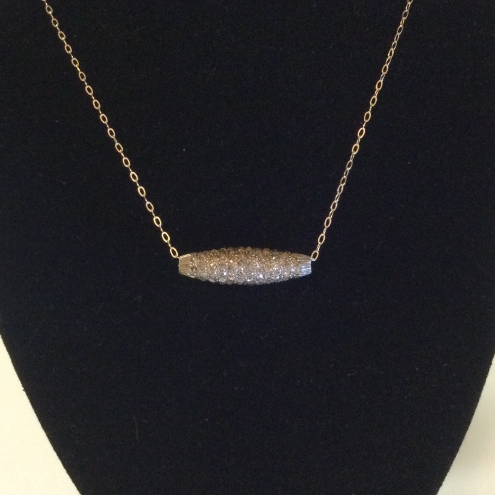Pave Real Diamond Sterling Silver Necklace